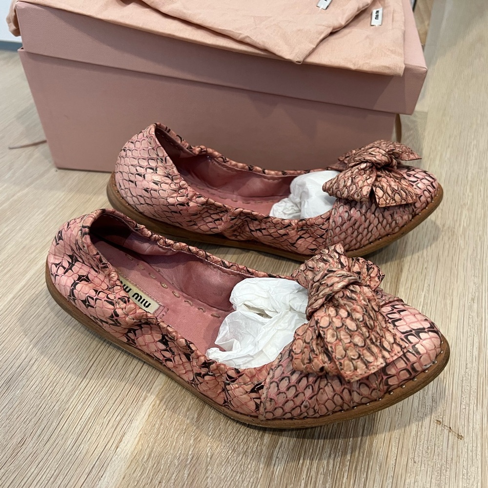 Miu Miu Bow Flats - Cipria Pink - Sz 37